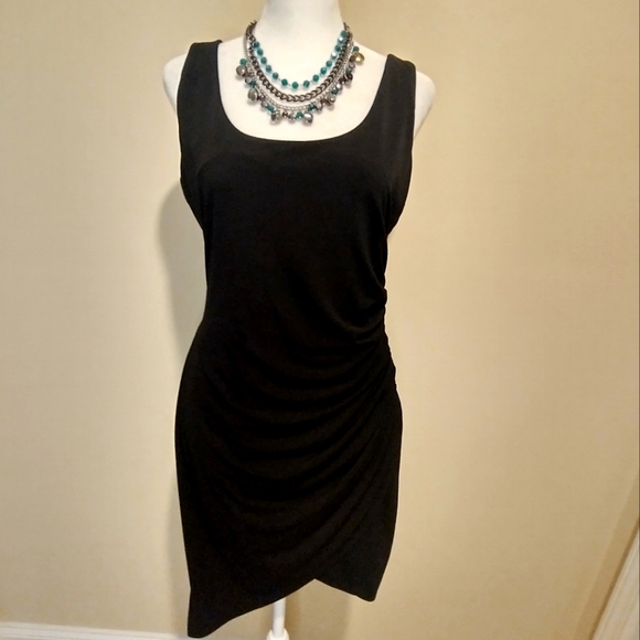 venus asymmetrical dress Black Dress With Ruffles At The Bottom Venus Black Asymmetric Ruffle Bottom Bandage Dress Emprada